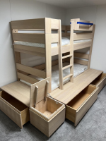 Team 7 - Etagenbett Kids Erle Weißöl Mit Plattformkorpus Inklusive Matratzen Und Lattenroste - 2