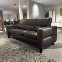 Stressless - Sofa Wave Bezug Leder Paloma Braun Holzfüße Schwarz Gebeizt - 2