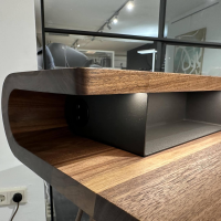 Rodam - Schreibtisch Nuss Splint Geölt Und Gewachst Inklusive Dimmbare LED Lichtleiste Mit Fernbedienung - 5