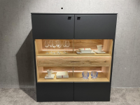 Venjakob - Highboard Lumea 7264 3893 Lack Anthrazit Matt Absetzung Eiche Gehackt Gebürstet Mit Beleuchtung - 8
