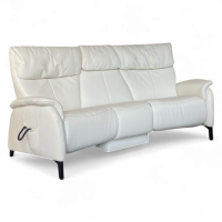 himolla - Trapezsofa 4867 Leder 33 Longlife Soft Bianco Creme Kufe Metall Mit Elektrischer Verstellung - 5