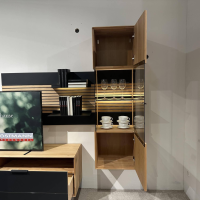 Wöstmann - Wohnwand WM 2320 Holz Kanadische Erle Massiv Natur Mit Mattglas Front Und Beleuchtung - 5