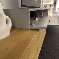 Wöstmann - Wohnwand WM 2380 Lack Samtgrau Holz Balkeneiche Und Wildeiche Massiv Mit Beleuchtung - 7