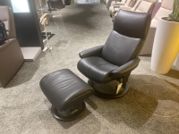 Stressless - Sessel Aura M Leder Cori 19 Black Schwarz Gestell Holz Classic 05 Schwarz Inklusive Hocker - 5