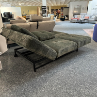 Brühl - Schlafsofa Cross Over Stoff 4401 35 Grün Gestell Metall Schwarz Pulverbeschichtet Mit Rollen Hinten Inklusive Kissen - 4