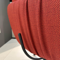 KFF - Lounge Sessel Faye Casual Stoff Rohi Credo Lampion Rot 4 Fuß Sterngestell Drehbar Struktur Schwarz mit Hocker - 10