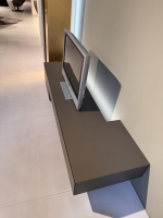 minottiitalia - Wohnwand Inpiedi Lack Interno Metall Gold Lack Coffee Braun Inklusive LED Beleuchtung - 8