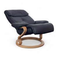himolla - Sessel 7037 Zero Stress Echtleder Longlife Black Schwarz Gestell Buche Inklusive Hocker - 10