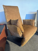 Bullfrog - Stoffzusammensetzung // Sessel Baboo Stoff Shabby Chic Cognac 799 24 Gelb Gestell Metall Matt Schwarz Elektrisch Verstellbar - 2