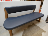 Hartmann - Bank LS 992821 Kerneiche Umato Gebürstet Gestell Holz Leder Atlantikblau - 6