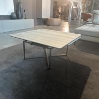 Contur - Couchtisch Cena C Platte Keramik Tarvertino Geädert Matt Grau Gestell Lack Manganese 2525 Grau Mit Schwenkbarer Platte - 6