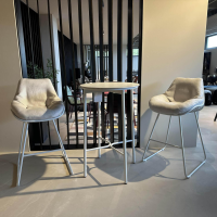 Solpuri - Bartisch Napoli Platte Dekton Sabbia Inklusive Barhocker Chill Stoff Diamond Calcutta Marble Beige - 6