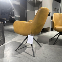 Contur - 4er Set Armlehnstuhl Mis Leder Bolf Kurkuma Gelb Gestell Metall Anthrazit Mit Kunststoffgleitern - 2