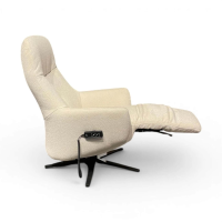 himolla - Sessel 7578 S-Lounger Stoff Q2 Loop Vanilla Cremeweiß Sternfuß Metall Schwarz Inkl. Akku - 2
