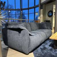 Raum.Freunde - Sofa Till RA Stoff Shaun Blue 1625 Blau Füße Kunststoffgleiter Schwarz Inklusive Kissen - 8