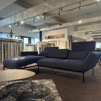 Brühl - Ecksofa Roro Medium Soft Stoff 4402 65 Blau Gestell Metall Schwarz Pulverbeschichtet Mit Drehsitz - 8