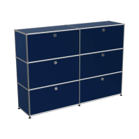 USM Haller - Sideboard USM Metall Stahlblau Pulverbeschichtet Gestell Metall Verchromt - 7