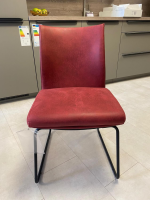 Schösswender - Essgruppe Memphis Kunstleder Season Rot Gestell Metall Schwarz Platte Wildeiche Furniert - 10