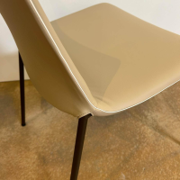 Walter Knoll - Stuhl Liz 1302 Leder Ascot Pearl Beige Gestell Bronze Schwarz Matt Mit Filzgleitern - 6