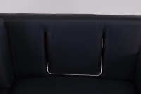 Werther - Sofa Variation 108 Leder L7060C Dunkelblau Füße Edelstahlkufen Silber Inklusive Kopfteilkissen - 4
