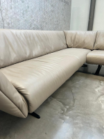 Walter Knoll - Ecksofa Bundle 630 Leder Rodeo Soft 1417 Pebble Grau Beige Gestell Schwarz Matt Pulverbeschichtet - 9