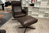 Bielefelder Werkstätten - Relaxsessel Legend Mit Hocker Leder Java PG 2 Farbe Terra Braun Kreuzfuß Untergestell Dunkelbronze - 3