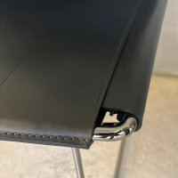 MDF Italia - 4er Set Stuhl Neil Leather And Stool Sattelleder Schwarz Gestell Chrom Schwarz - 5