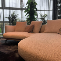 Walter Knoll - Wohnlandschaft Maaru Stoff Safire 0007 Champagne Hellgrau Gestell Bronze - 4