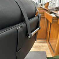 Berg Furniture - Sessel Nasa Hoch Leder Rustical 99991 Schwarz Sternfuß Aluminium Matt Mit Wippfunktion Inklusive Hocker - 4