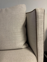 Minotti - Drehstuhl Torii Stoff Ecru Beige Gestell Metall Bronze Drehbar - 3