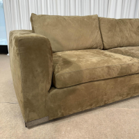 Marac - Sofa Nubukleder Braun Füße Eckplatten Metall - 2