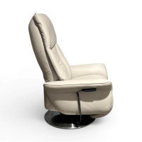 himolla - Sessel Lupo Easy-Swing Leder Longlife Soft Lava Hellgrau Tellerfuß Metall Edelstahloptik 2-Motorig Aufstehhilfe - 6