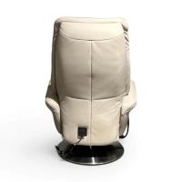 himolla - Sessel Lupo Easy-Swing Leder Longlife Soft Lava Hellgrau Tellerfuß Metall Edelstahloptik 2-Motorig Aufstehhilfe - 2