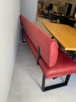 Schösswender - Essgruppe Memphis Kunstleder Season Rot Gestell Metall Schwarz Platte Wildeiche Furniert - 12