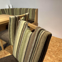 Schösswender - Essgruppe LS23 Manzan Stoff Cora 8094 801 Uni Und 8095 27 Gestreift Grün Braun Und Eiche Natur Lackiert - 13