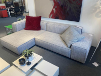 Living Divani - Ecksofa Neowall 15424 Stoff Visco Primula 13 Soft Top Grau Inklusive Kissen - 5