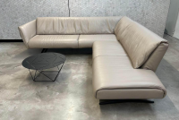 Walter Knoll - Ecksofa Bundle 630 Leder Rodeo Soft 1417 Pebble Grau Beige Gestell Schwarz Matt Pulverbeschichtet - 6