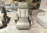 Hukla - Sessel Henning Leder BelVita Olive 59 Beige Sternfuß Schwarz Inklusive Motorischer Verstellung - 2