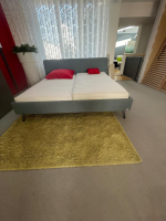Hasena - Bett Ciara 7121 218 Stoff Kitana Aqua Himmelblau Grau Blau Füße Fasio Anthrazit ohne Rost ohne Matratzen - 4