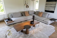 Walter Knoll - Ecksofa Tama Stoff Bogar Platinum Grau Tablette Nussbaum Geölt Füsse Nussbaum Geölt - 2