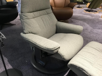 Stressless - Relaxsessel Sunrise S Comfort Stoff Faron Q2 Grey 12 Grau Gestell Holz Schwarz Inklusive Hocker - 8