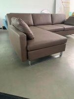 Brühl - Corner sofa Alba System M leather Pearl 85 mud gray - 4