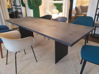 Janua - Esstisch SC41 Platte Eiche Geköhlt Und Gekalkt Gestell Rohstahl Natur Lackiert - 10