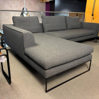 COR - Ecksofa Mell Lounge Edition 148001 Stoff 5016 Mittelgrau Metallgestell Schwarz Pulverbeschichtet - 6