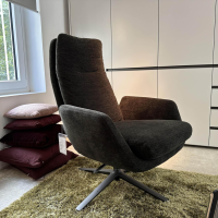 COR - Swivel armchair Cordia fabric 8144 brown-green frame F01 black-brown - 7
