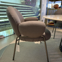 Freifrau - Outdoor Essgruppe BC07 Platte Travertin Triato Kiesel Grau Gestell Bronze Schwarz Nana Stoff Loopi Coconut Taupe Grau Braun - 2