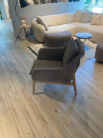 Natura - Sessel Karasu Posh Stoff 2 Catch Me 04 Grau Braun Gestell Massivholz - 5
