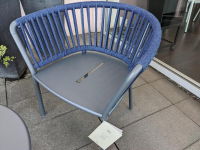 Fast - Outdoor table group Play dark blue powder-coated with lounge chair Ria - 4