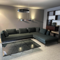 B&B Italia - Ecksofa Charles Large Stoff Super Sirte Kieferngrün Füße Aluminium Schwarz Verchromt Lackiert - 5