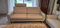Erpo - Garnitur CL 830 Stoff 18 08 Grau Füße Schwarz 2 Sofas - 5